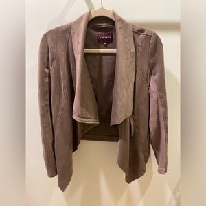 Vigoss Faux Suede Drape Collar Jacket Size XS
